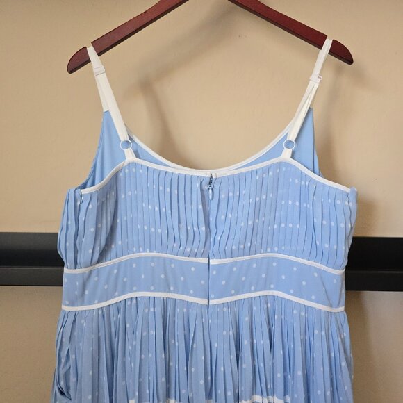 Torrid x Marilyn Monroe Blue Tiered Polka Dot Pleated Midi Dress Size 12 NWT - Picture 10 of 15